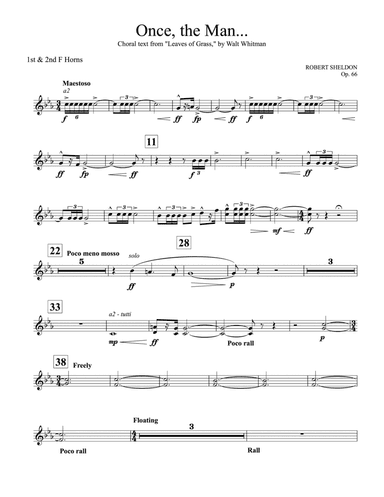 Once, the Man...: 1st & 2nd F Horns