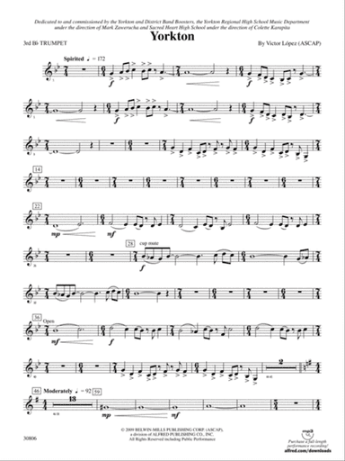 Yorkton: 3rd B-flat Trumpet