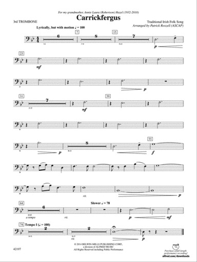 Carrickfergus: 3rd Trombone