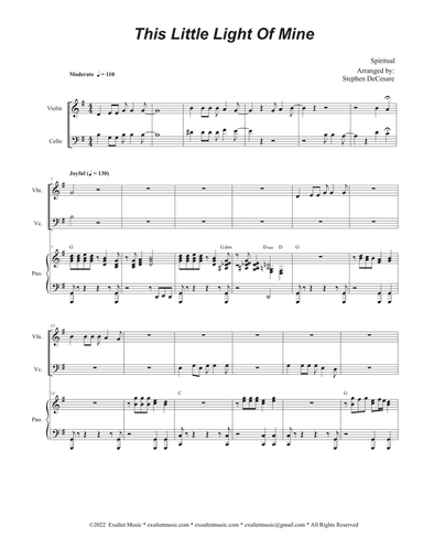 This Little Light Of Mine (Duet for Violin and Cello)