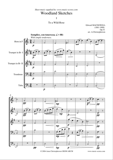 To a Wild Rose - French Horn, 2 Trumpets, Trombone and Tuba