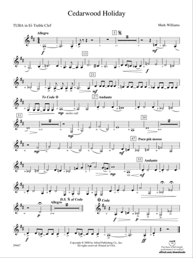 Cedarwood Holiday: (wp) E-flat Tuba T.C.