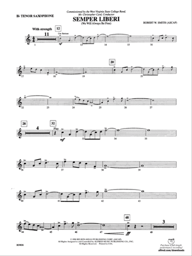 Semper Liberi (We Will Always Be Free): B-flat Tenor Saxophone