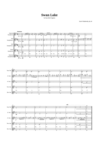 Swan Lake by Tchaikovsky for Sax Quintet