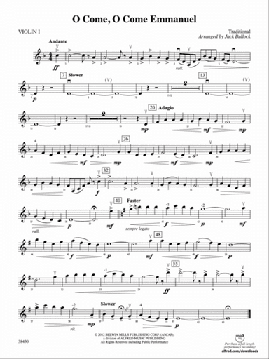 O Come, O Come Emmanuel: 1st Violin