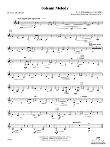 Solemn Melody: B-flat Bass Clarinet