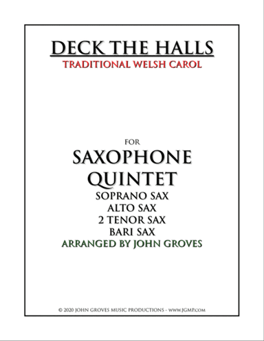 Deck The Halls - Saxophone Quintet