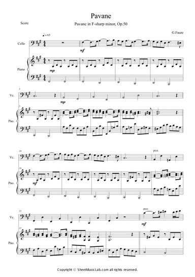 Pavane in F sharp minor, Op. 50 hard version