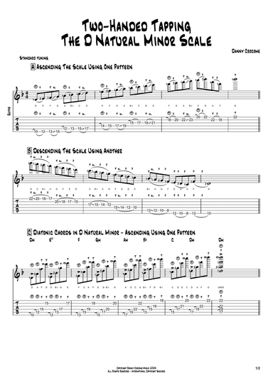 Two-Handed Tapping The D Natural Minor Scale