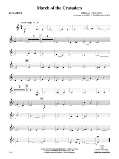 March of the Crusaders: 1st B-flat Clarinet