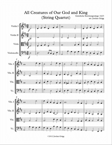 All Creatures of Our God and King (String Quartet)