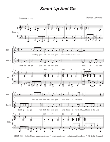Stand Up And Go (2-part choir)