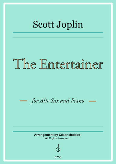 The Entertainer by Joplin - Alto Sax and Piano (Full Score and Parts)