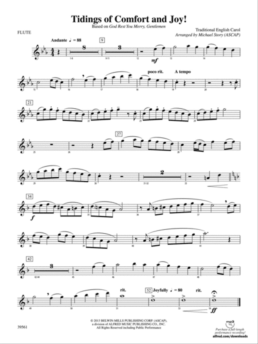 Tidings of Comfort and Joy!: Flute