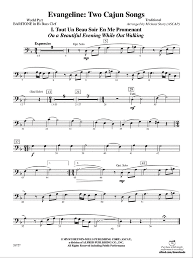 Evangeline: (wp) B-flat Baritone B.C.