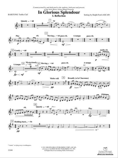 In Glorious Splendour: (wp) Baritone T.C.