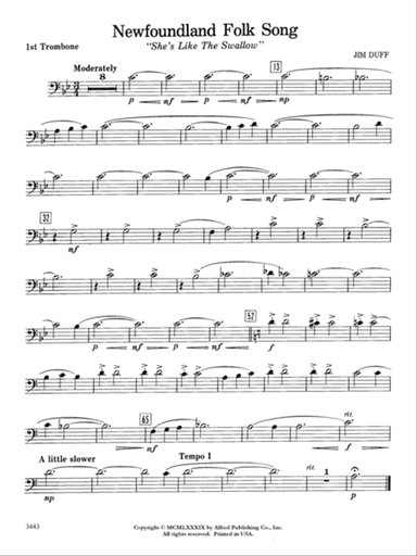 Newfoundland Folk Song: 1st Trombone