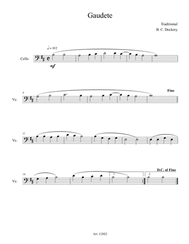 Gaudete (Cello Solo)