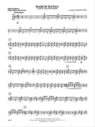 March Mania! (A Potpourri of Great March Melodies): 1st Percussion