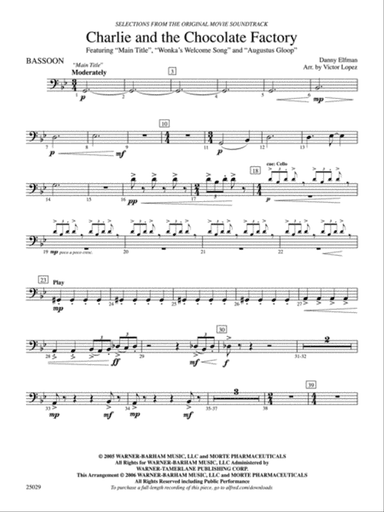 Charlie and the Chocolate Factory, Selections from: Bassoon