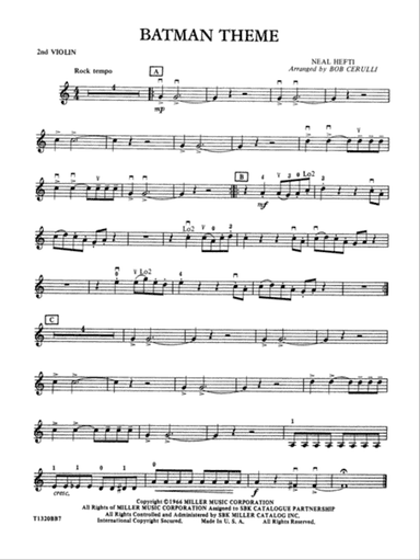 Batman Theme: 2nd Violin