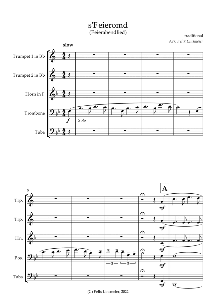 s'Feieromd (Feierabendlied)