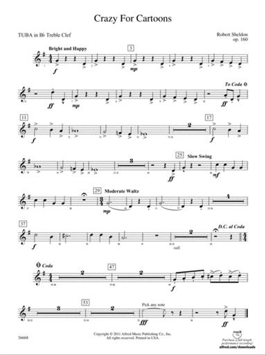 Crazy for Cartoons: (wp) B-flat Tuba T.C.