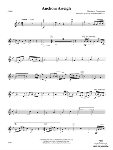 Anchors Aweigh: Oboe