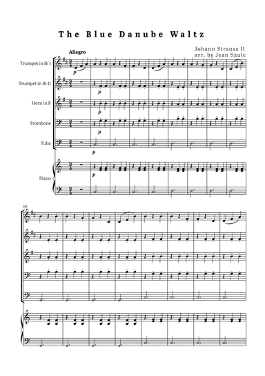 The Blue Danube Waltz - Brass Quintet and Piano