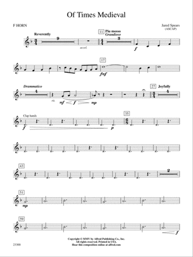 Of Times Medieval: 1st F Horn