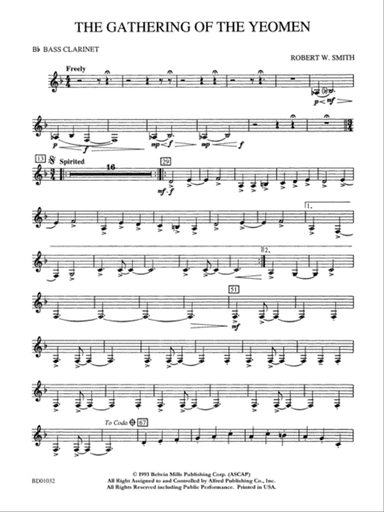The Gathering of the Yeomen: B-flat Bass Clarinet