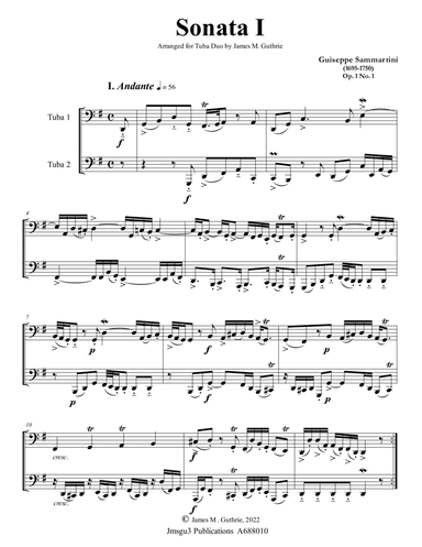 Sammartini: Sonata Op. 1 No. 1 for Tuba Duo