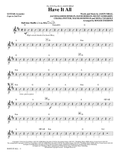 Have It All (arr. Roger Emerson) - Guitar 2