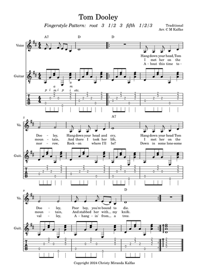 Tom Dooley - guitar fingerstyle