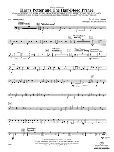 Harry Potter and the Half-Blood Prince, Concert Suite from: 3rd Trombone
