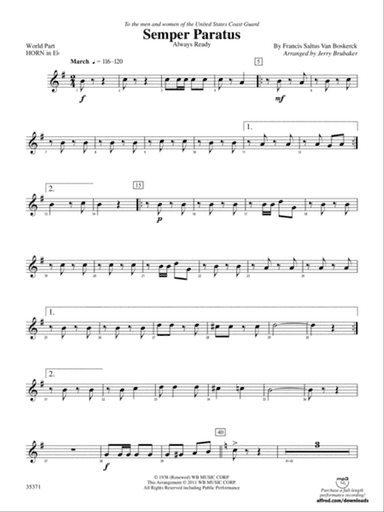 Semper Paratus: (wp) 1st Horn in E-flat