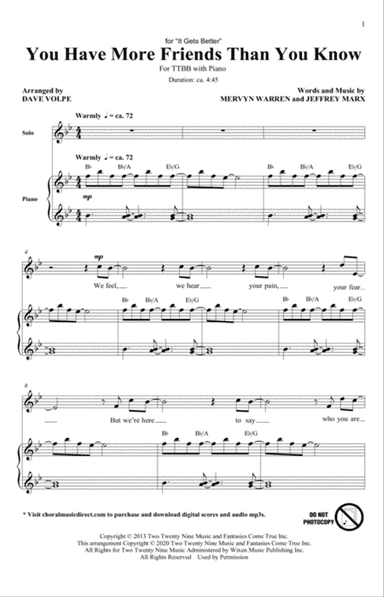 You Have More Friends Than You Know (arr. Dave Volpe)