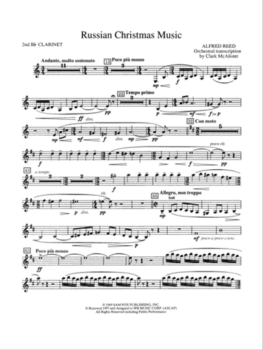 Russian Christmas Music: 2nd B-flat Clarinet