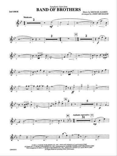 Band of Brothers, Symphonic Suite from: 2nd Oboe