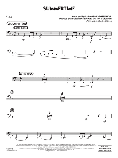 Summertime (arr. Paul Murtha) - Tuba