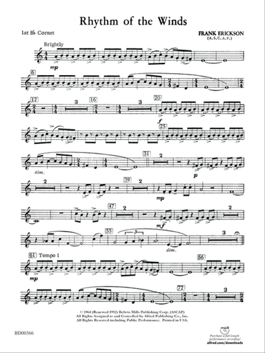 Rhythm of the Winds: 1st B-flat Cornet