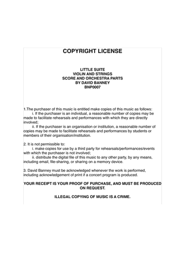 Little Suite for violin and strings