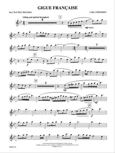 Gigue Française: Flute
