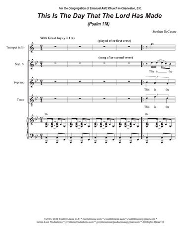 This Is The Day That The Lord Has Made (Psalm 118) (Duet for Soprano and Tenor solo)