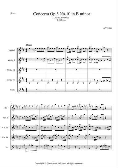 Concerto Op.3 No.10 in B minor I. Allegro