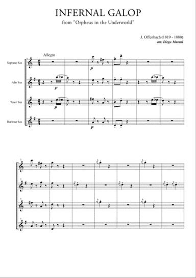 Infernal Galop (Can Can) for Saxophone Quartet