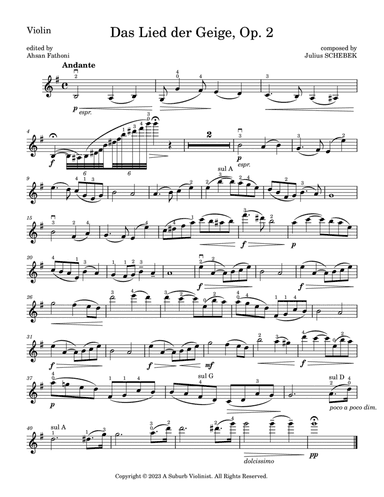 Das Lied der Geige, Op. 2