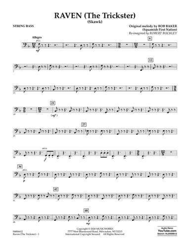 Raven (The Trickster) (arr. Robert Buckley) - String Bass