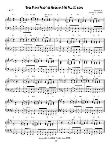 Rock Piano Practice Session 5 In All 12 Keys
