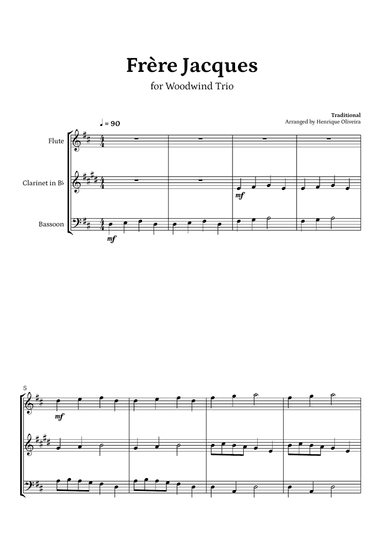 Frère Jacques (Woodwind Trio)